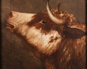 Frederic Edwin Church, Thomas Cole, Bulls Head Tavern Sign, c. 1845, oil on canvas originally mounted on panel, H: 38 x W: 30 x D: 4.13 in., Fenimore Art Museum, Cooperstown, New York. Museum Purchase. N0188.1957. Photographs by Richard Walker